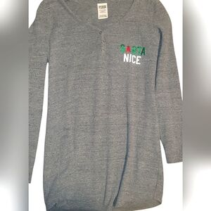 VS PINK GREY SLEEP SHIRT SIZE S